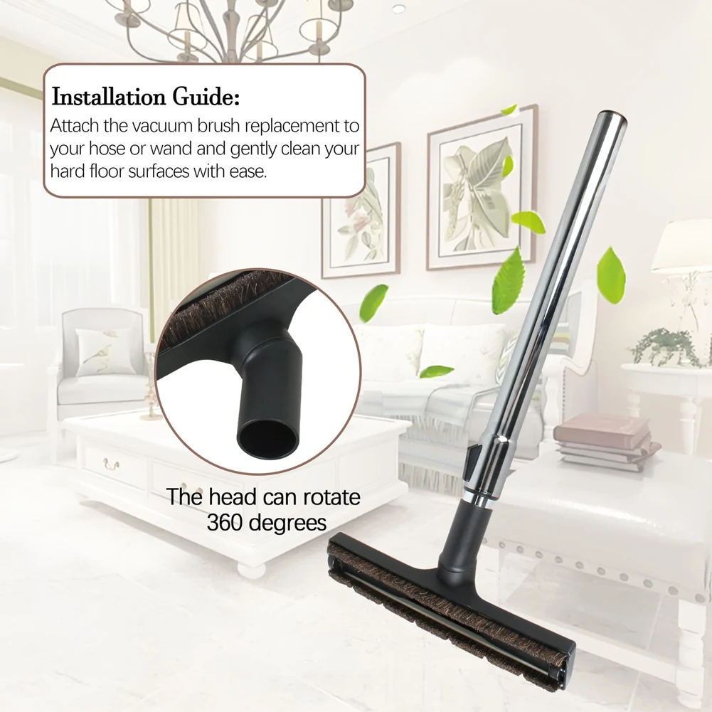 ABVI-Universal Vacuum Cleaner Accessory 32Mm Horse Hair Square Brush Efficient For Enhanced Cleaning