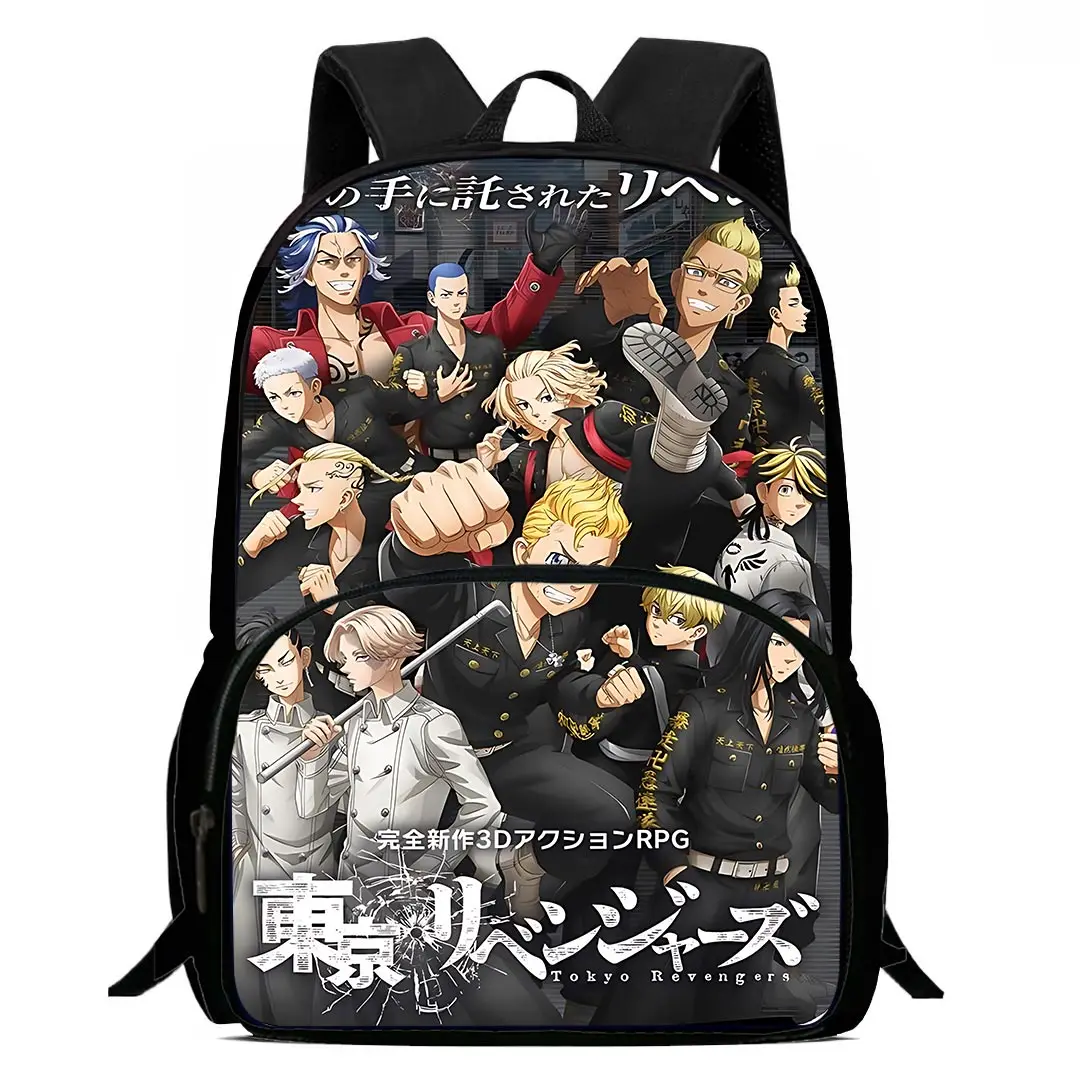 Tokyo Revengers Anime Mochilas para Crianças, Mochilas Escolares, Grande Capacidade, Camping, Mochila Durável, Presente de Aniversário, Meninos, Meninas, Estudante