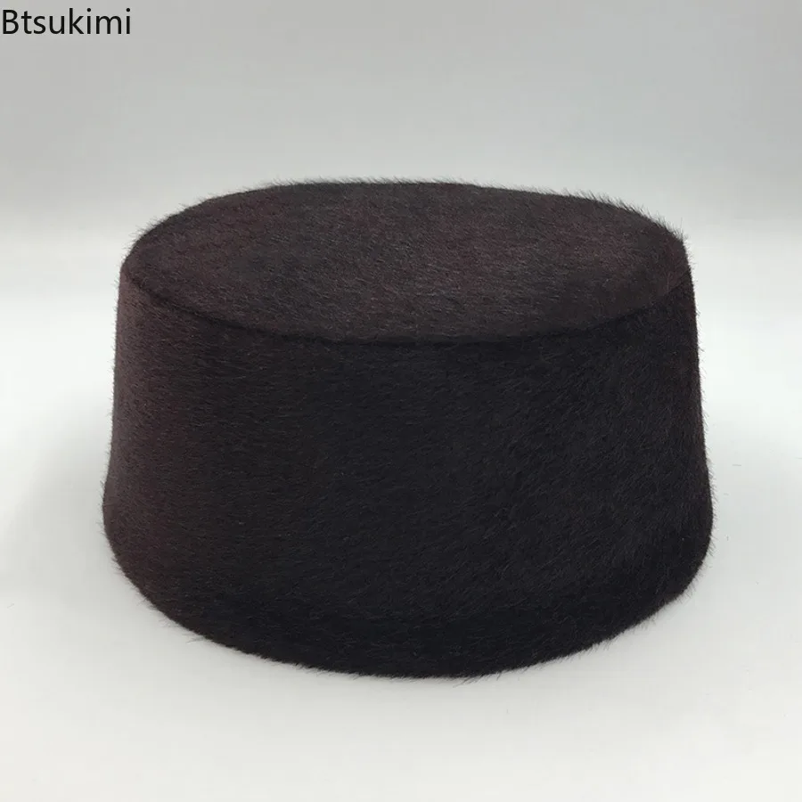 القبعات الإسلامية الرجالية قبعات قشرة صلبة قبعات الصلاة عيد حفلة أنيقة السعودية دبي عمامة العرقية نمط الشتاء الدفء قبعة الجد