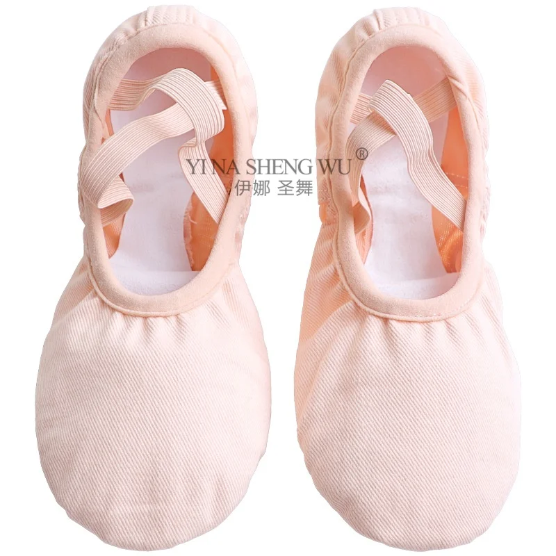 Sapatos de balé profissional macio três sola dividida dança do ventre feminino meninas bailarina sapatos de dança estiramento tecido malha splice