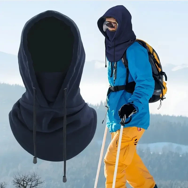 Outdoor Sports Snood Hood Hat for Skiing Skating Fishing Cycling Balaclava Scarf Windproof Face Mask Unisex Warm Fleece Caps New