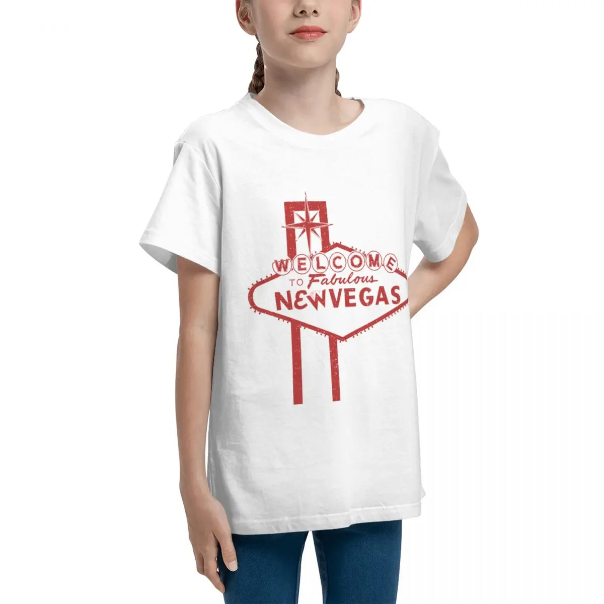 Teenagers Basic Short Sleeve T-Shirt Welcome To New Vegas Fallout New Vegas Round neckTop quality Tees Classic Cool Teeanger