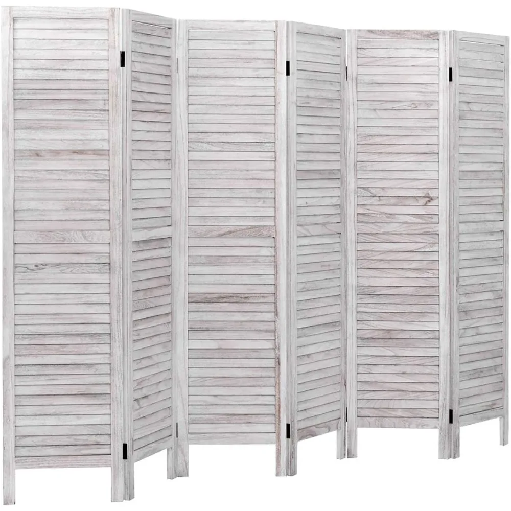 

6 Panel Wood Room Divider, 5.6 Ft Tall Oriental Folding Freestanding Partition Privacy Room Dividers Screen for Home, Office