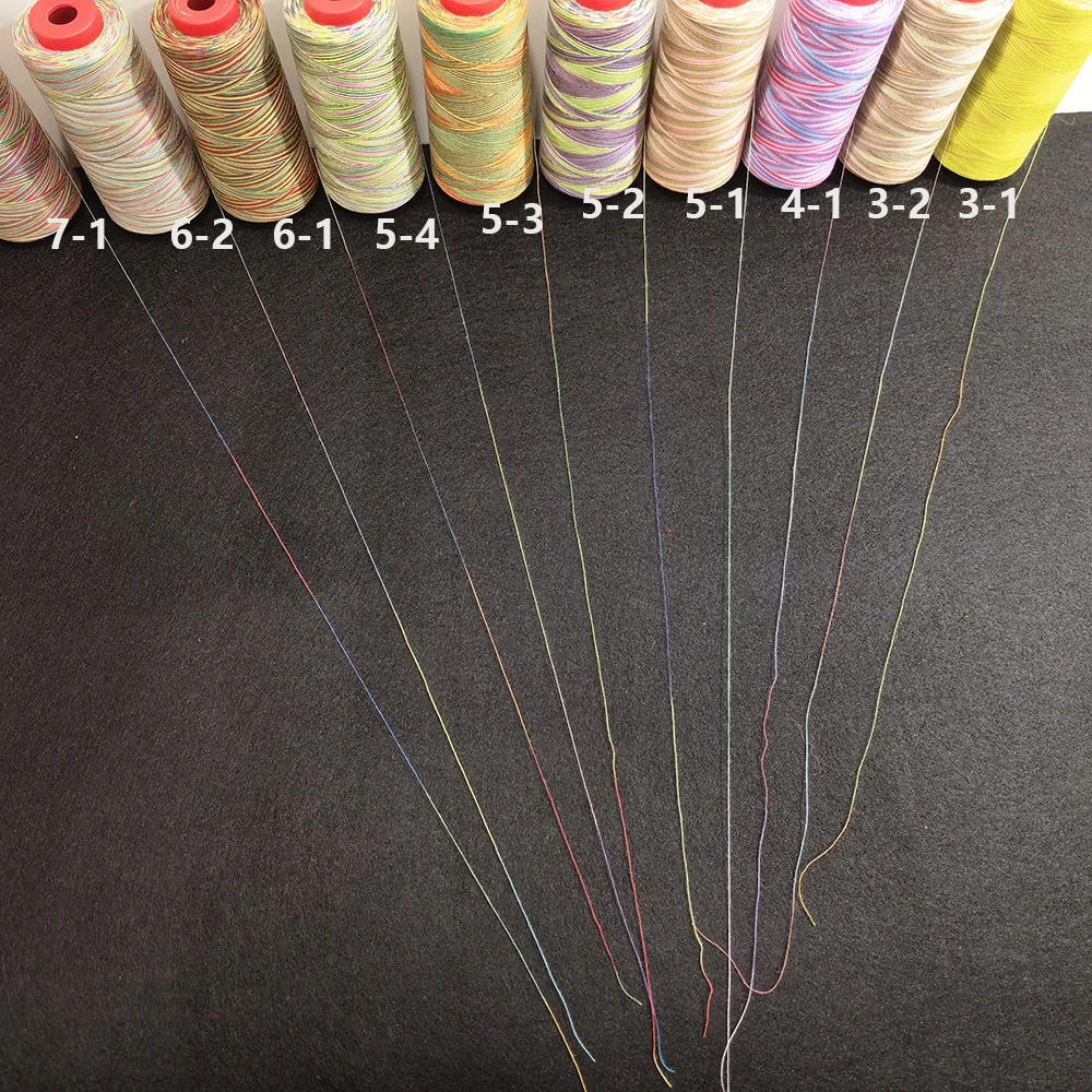 Sanbest Space-dyed Variegated Colors 100% Spun Polyester Sewing Thread For Machine Hand Quilting 40s/2 3000M Needlework Yarn