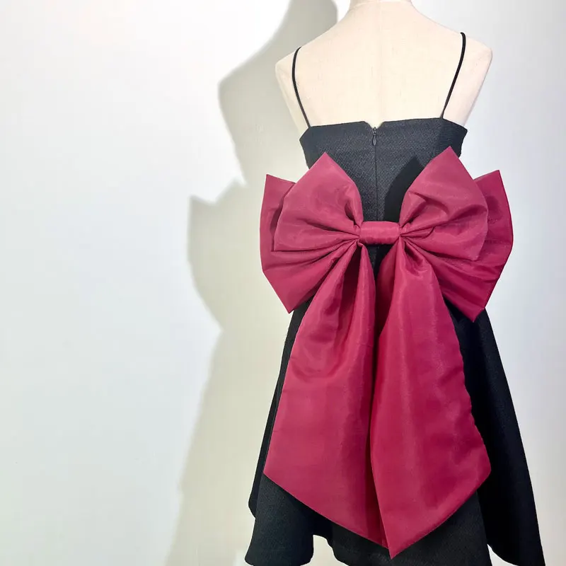 Detachable Bridal Bowknot Black White Red Bow Tie Sashie Wedding Dress Waist Bows For Party Prom Cosplay Gowns Wedding Accessory