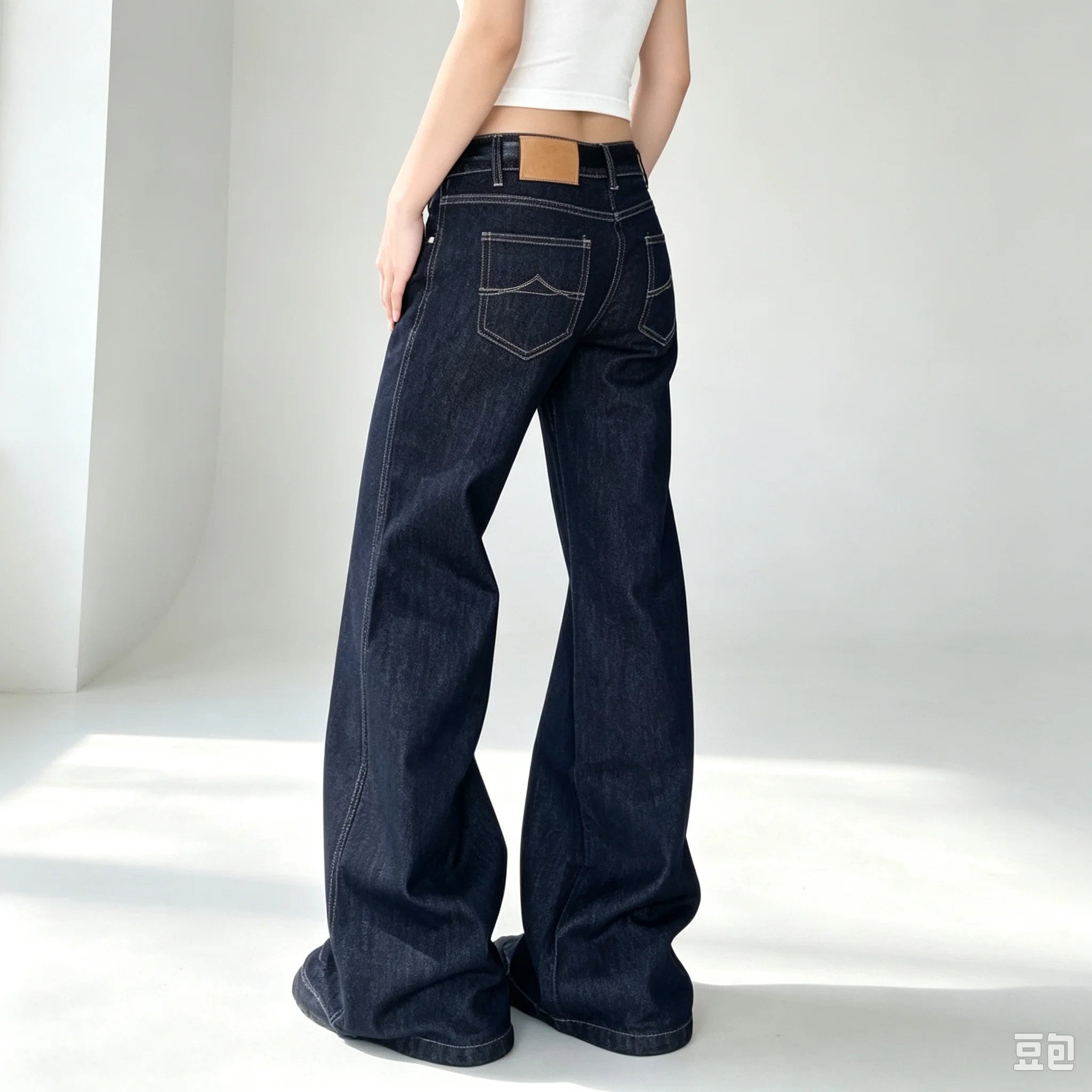 Blue Jeans Women's Hip-hop Fashion Vintage Streetwear Y2K Wide Leg Straight Jean High Waist Trouser Classic Baggy Denim Pants