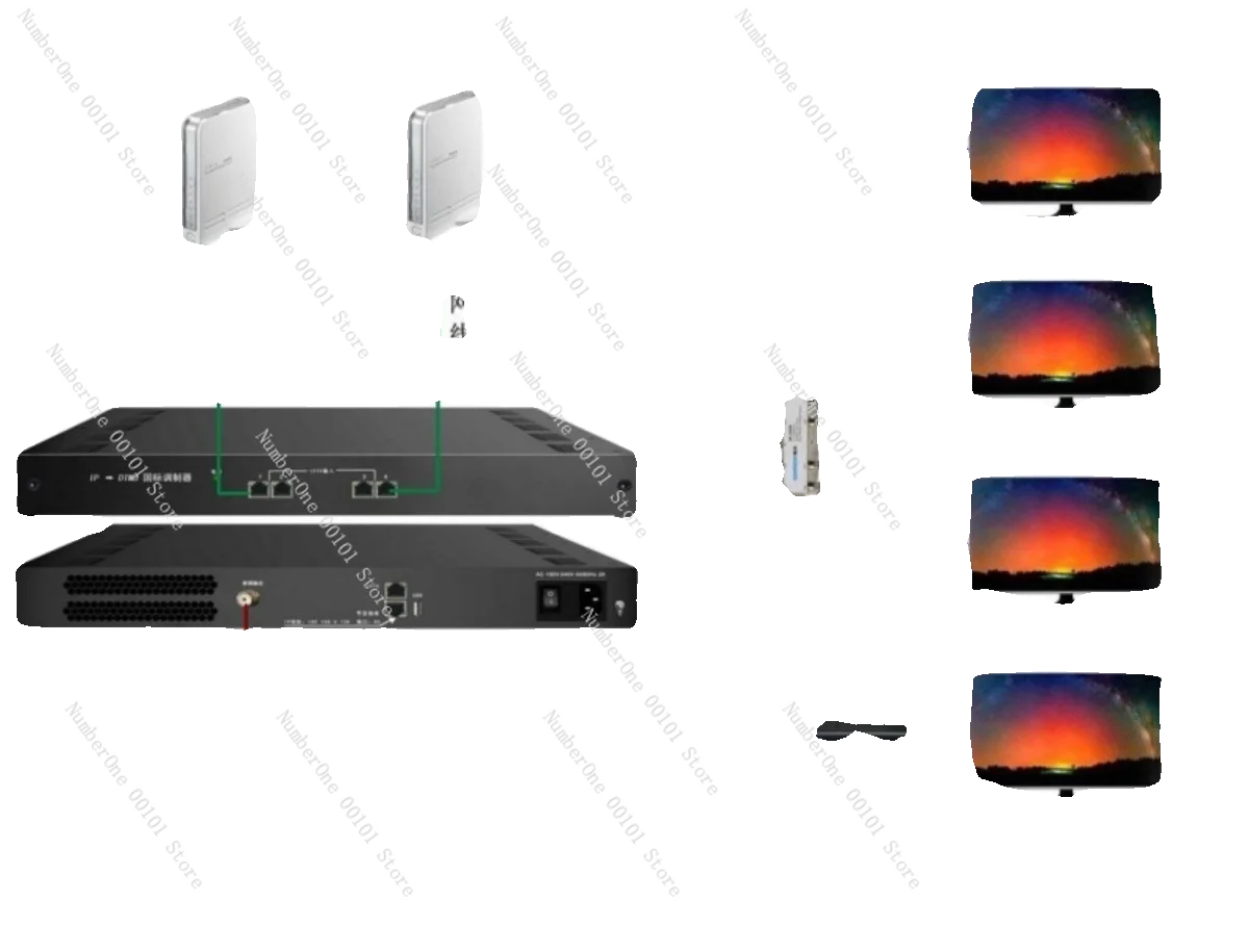 5 منافذ شبكة IPTV إلى DTMB مغير التلفزيون الرقمي كابل مباشر لغرفة الكمبيوتر الأمامية