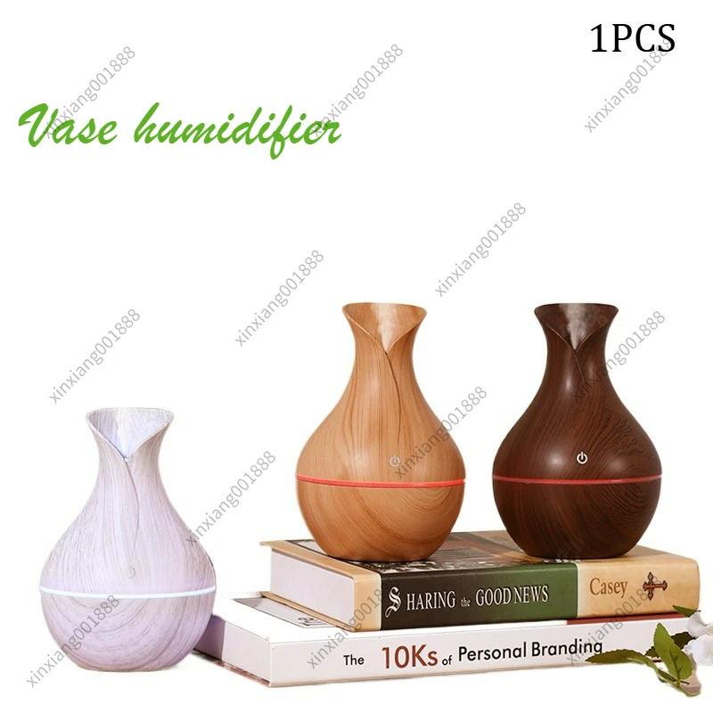 Vintage Vase Humidifier with Colorful LED Ambient Light Quiet Large Mist Volume Desktop Decor Gift Ornament