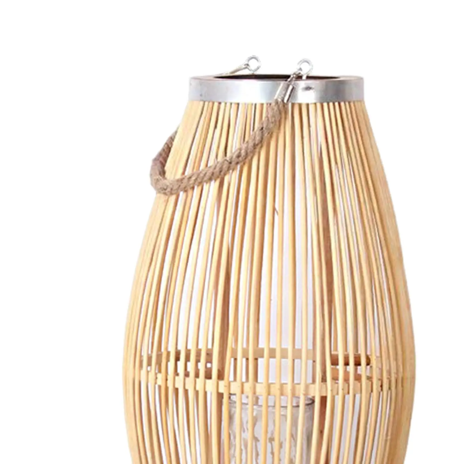 Bamboo Hand Woven Lantern Candle Holder Wind Lamp Vintage Style Candle Stand for Wedding Table Centerpiece Party Decorations