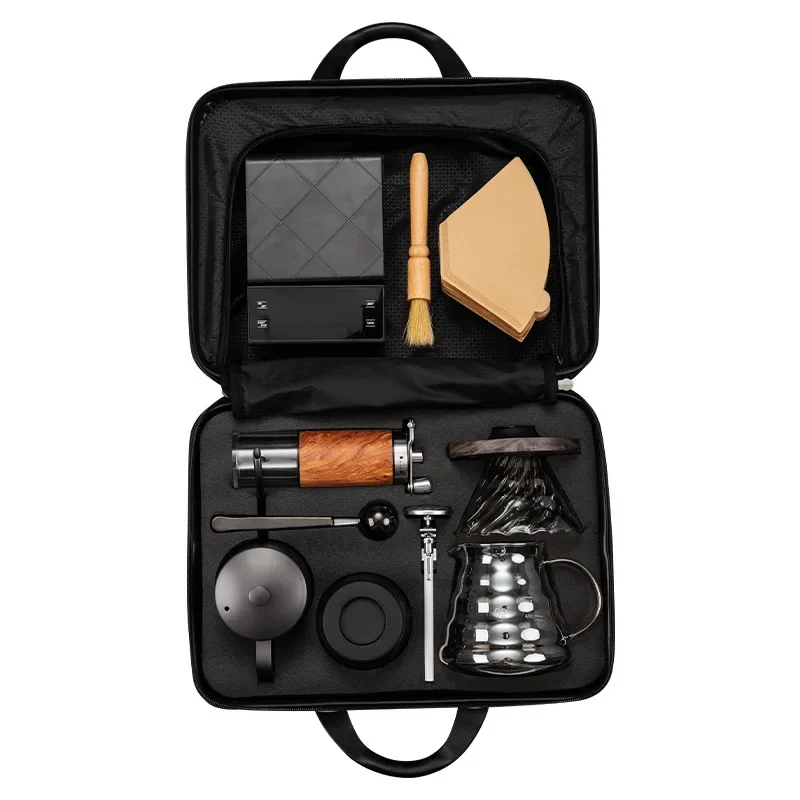 

Outdoor Portable Storage Hand Grinding Coffee Pot Set Coffee Machine Creative Business Gifts