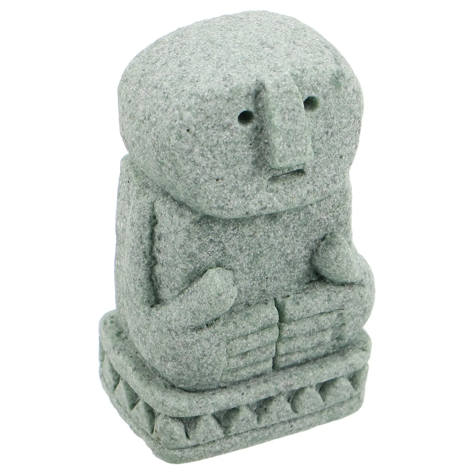 Stone Face Sculpture Miniature Thinking Man Asian Zen Garden Statue Balinese Rock Garden Statue Outdoor Patio Meditation Decor