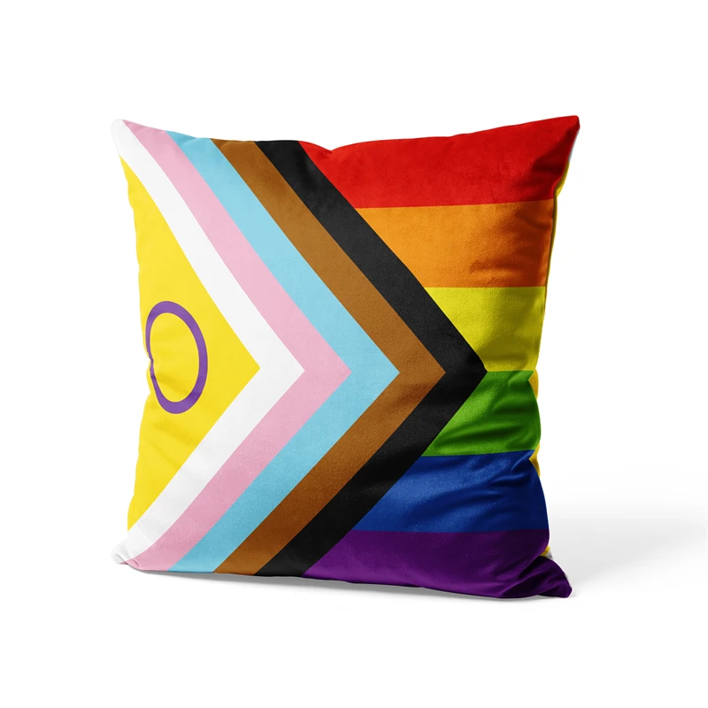 Aertemisi 18'' x 18'' Intersex Inclusive Pride Flag Arcobaleno LGBT Federe per cuscini Federe 45 cm x 45 cm