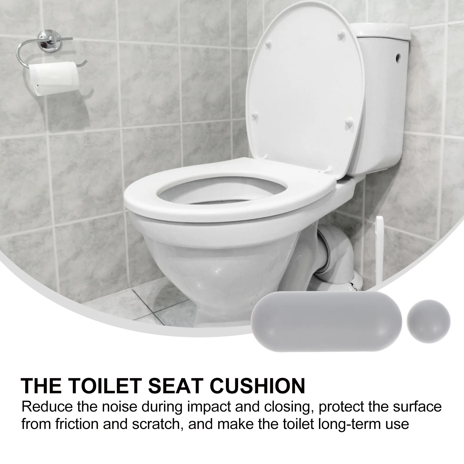 

1Set Universal Toilet Seat Bumpers Durable Buffer Gasket Pads Anti-Skid Seat Cushions Practical Toilet Lid Accessories