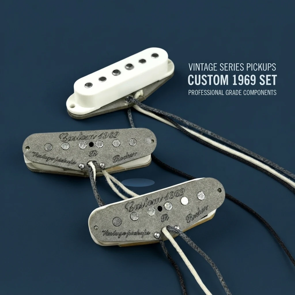 1969 Custom Strat-Style SSS Single Coil Pickup Set, Hand-Wound Alnico V Magnets Classic Tone Electric Guitar Replacement Pickups