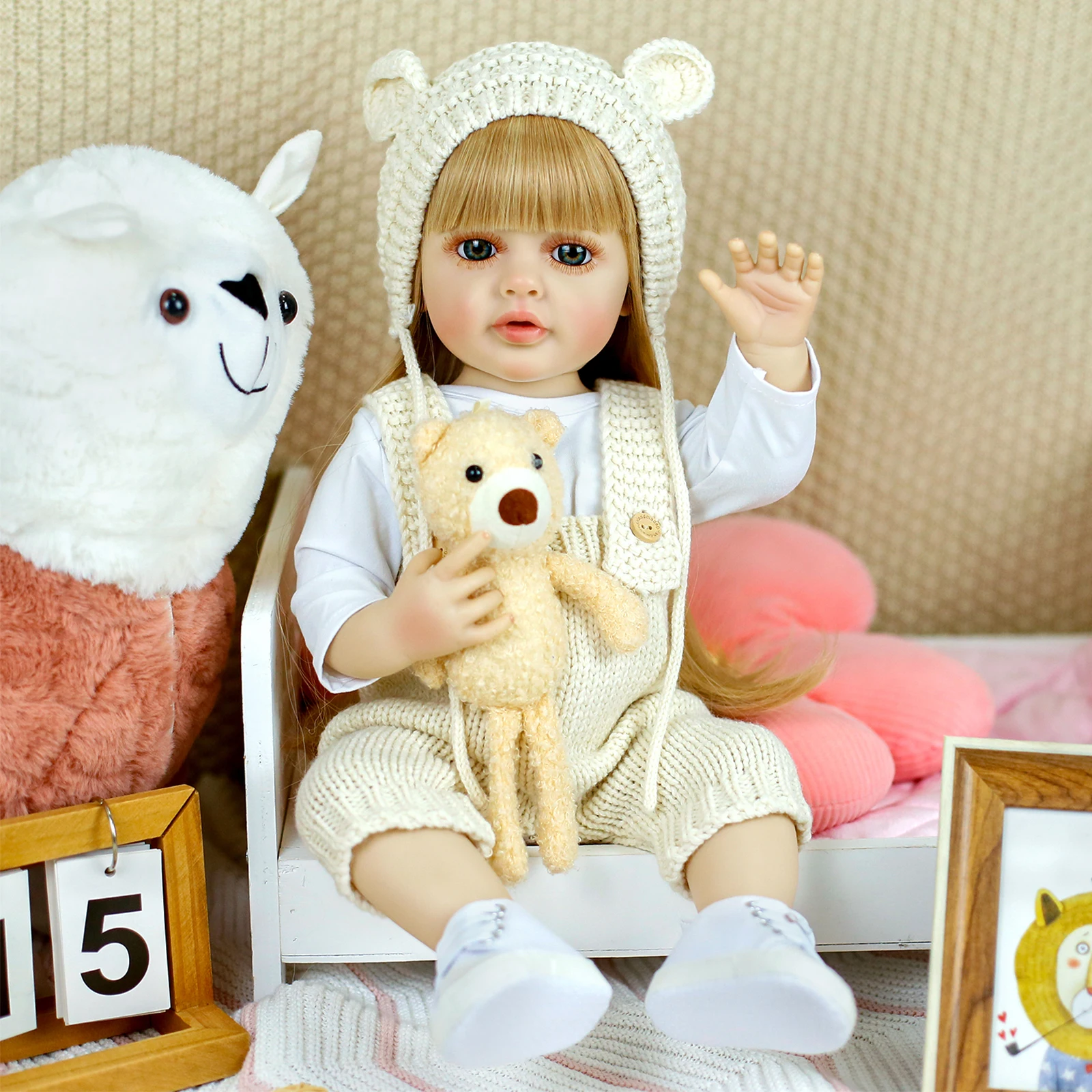 55CMリボーンドール 女の子 ベティ リアルなフルシリコンベビー ベベ ビニール新生児人形 プリンセス 幼児 おもちゃ 子供向け クリスマスプレゼント