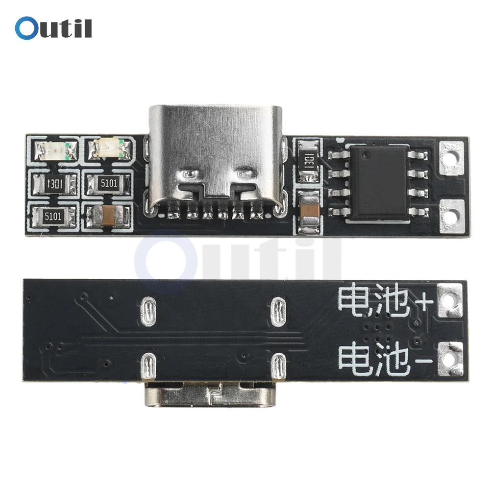 DC 3.7V Mini Li-ion Battery Charging Board Ultra-Narrow Ultra-Small Charging Module 1A/1.2A 4.2V Charger Module Type-C Interface