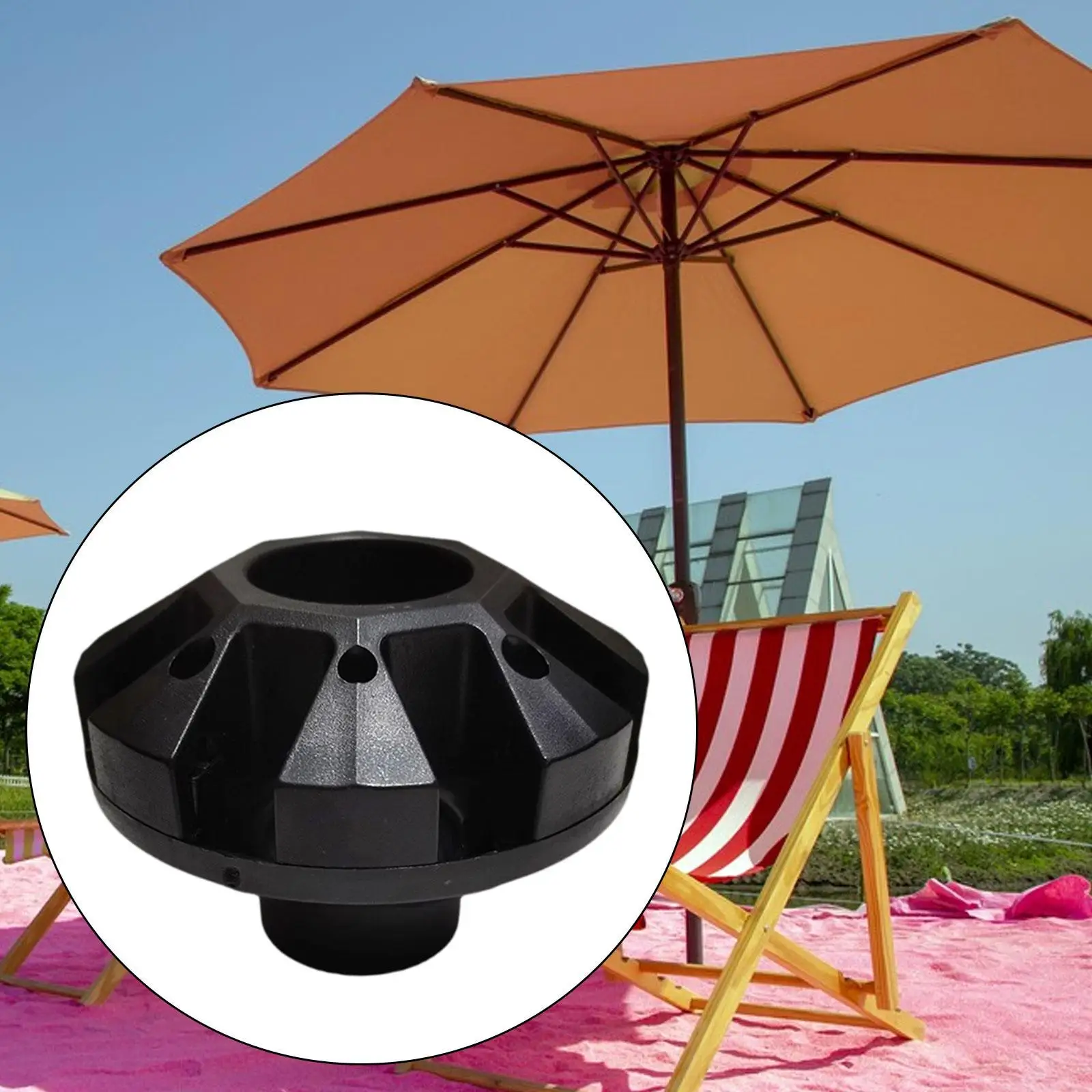 أجزاء المظلة الترفيهية في الهواء الطلق، حلقة تحديد المواقع المرفقة لإصلاح DIY باللون الأسود #1