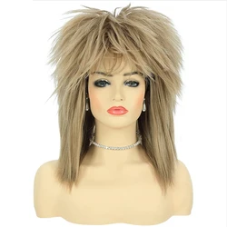 HAIRJOY włosy syntetyczne 80. Tina Diva kostiumowa peruka dla kobiet blond Rocker Mullet peruki Glam Punk Rockstar peruka do cosplay