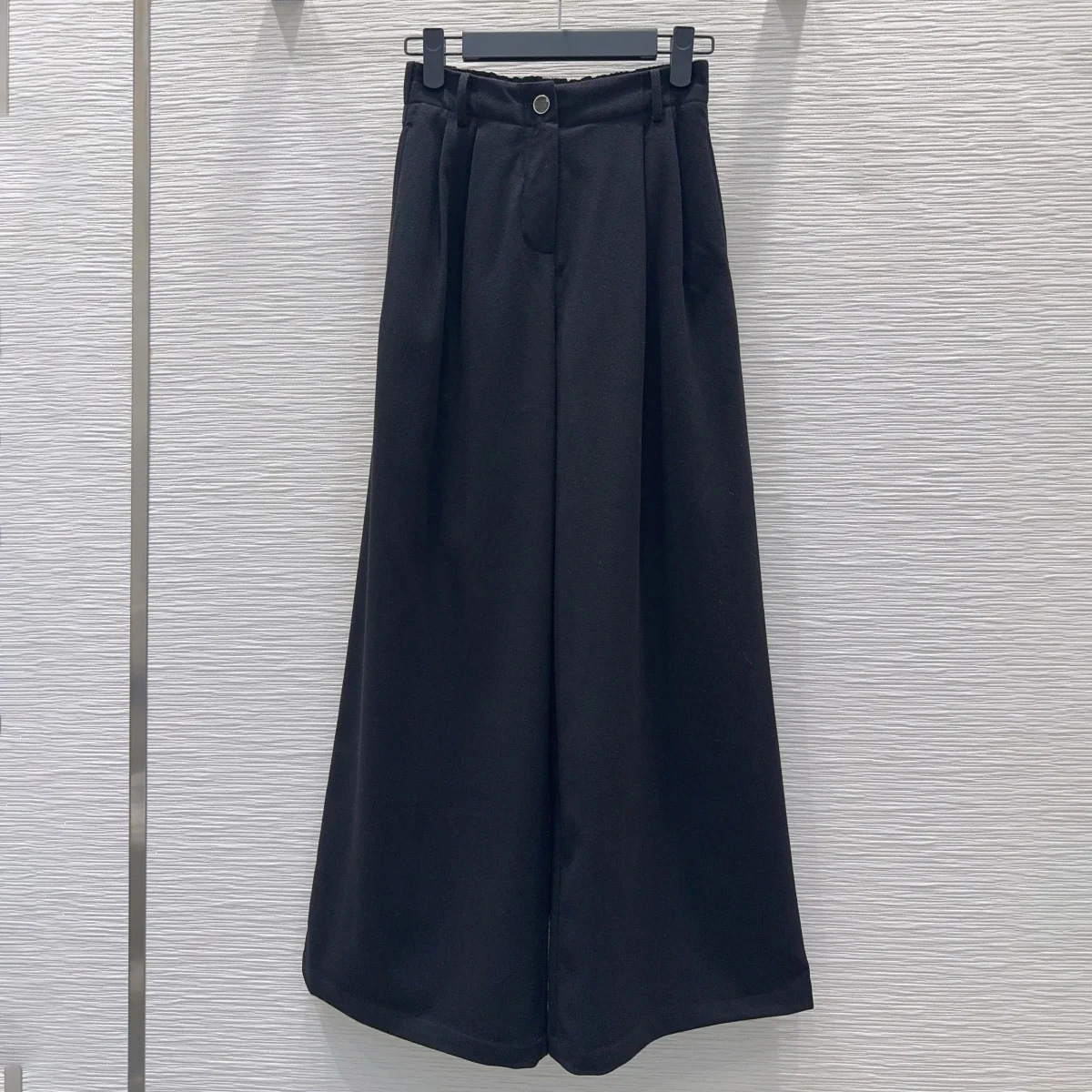High Quality Women High Waist Wide Leg Long Pants, Front Pleated Elastic Back Waist Solid Color Trousers lyt26101601