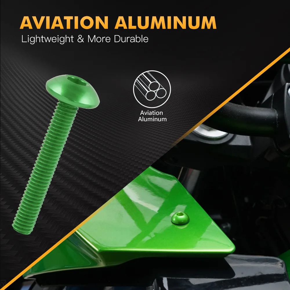 190 Stück komplette Verkleidungsschrauben Schraube für Kawasaki ZX6R ZX7R ZX9R ZX10R ZX12R ZX14R Versys 650 Ninja 650R 1000 Z750 Z1000 ZZR600 – Detail 6