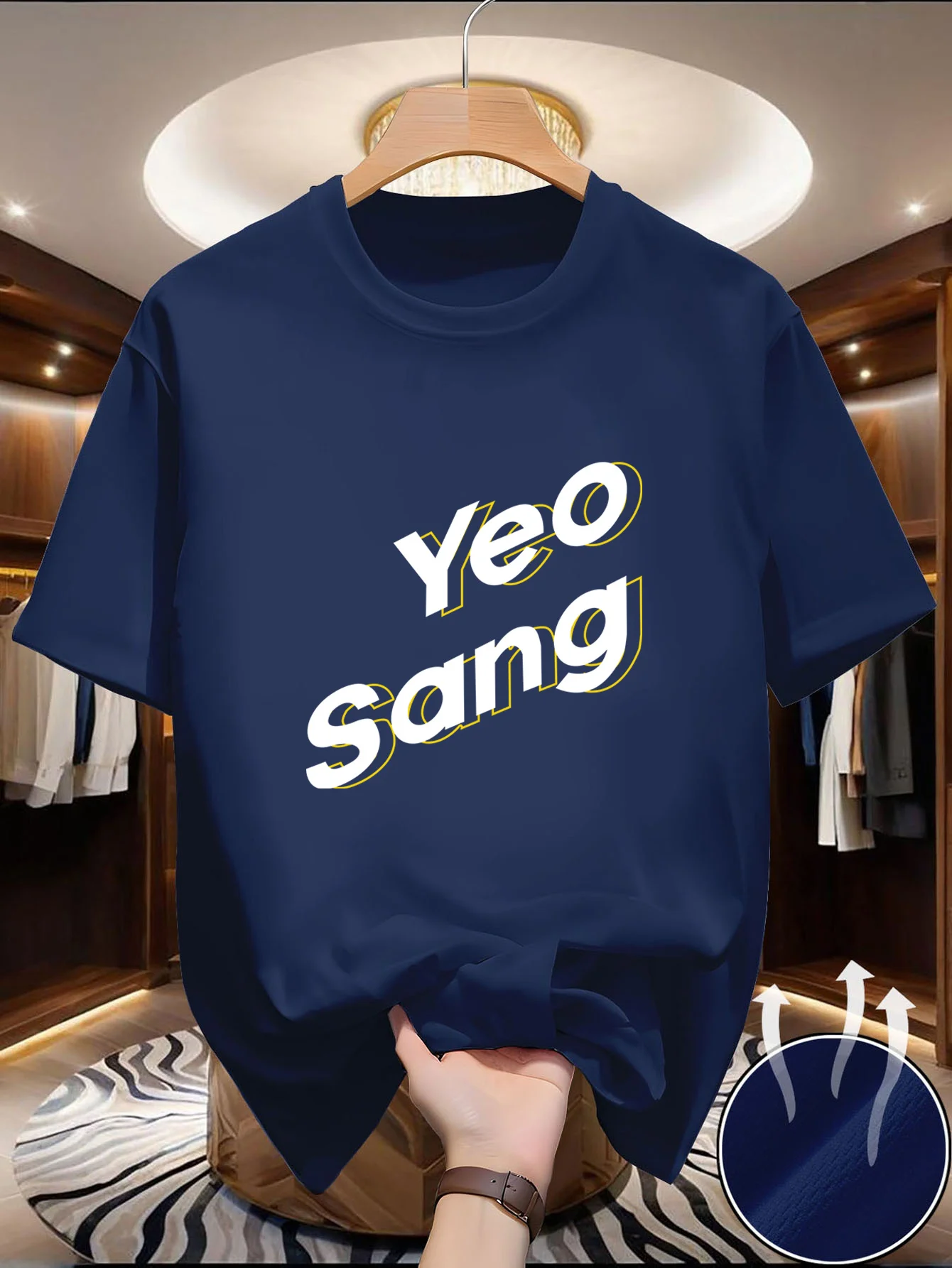 Single men's round-neck short-sleeved T-shirt. Fashion-forward. Comfortable to wear. Comfortable and cool. Durability. Fresh sty