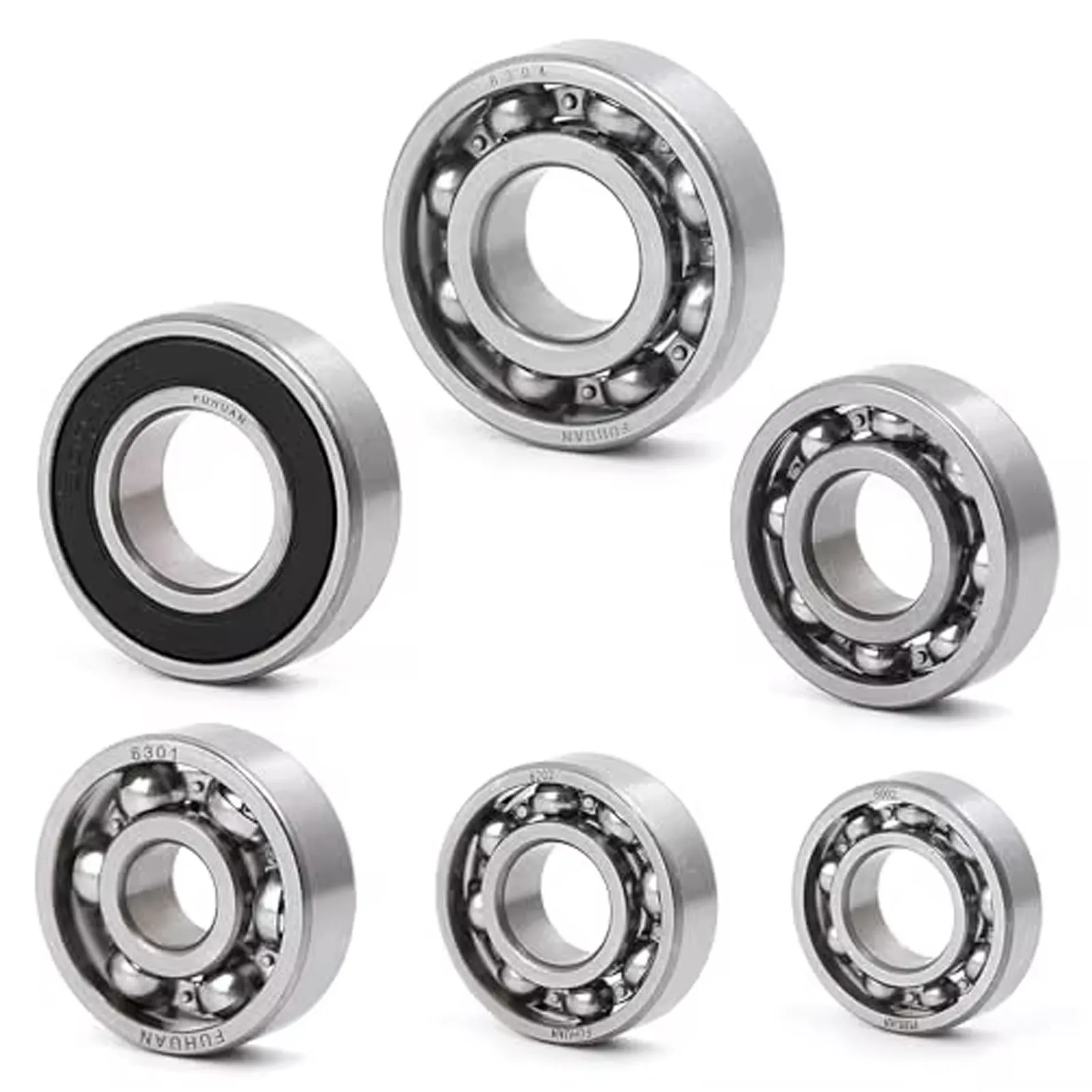 

GY6 150CC Transmission Bearing Set Compatible with Chinese GY6 4-stroken 152QMI 157QMJ Engine Scooter Mopeds ATV Kart, 6 Pieces