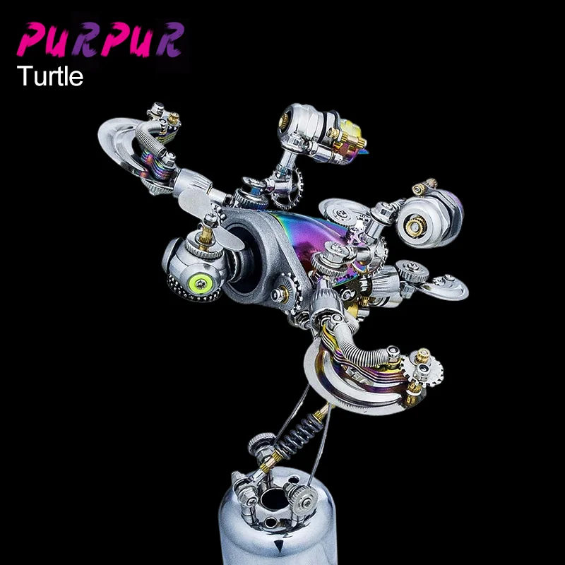 DIY 3D Metal Puzzle Mechanical Animal Sea Life Turtle Assembly with Light Model Kit Personalized Gift for Boys and Adults Toys