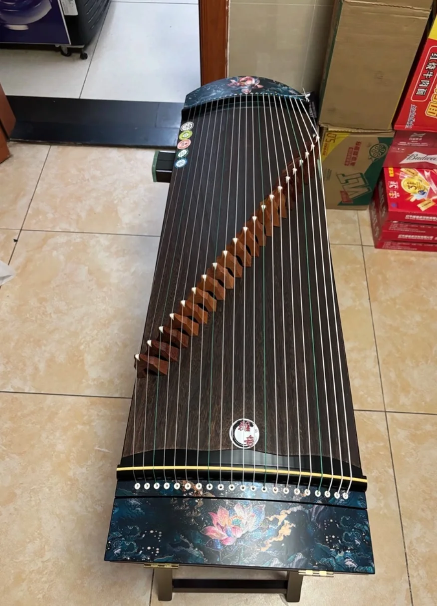 Guzheng 100cm 21 strings zither portable lotus pattern Chinese string instruments