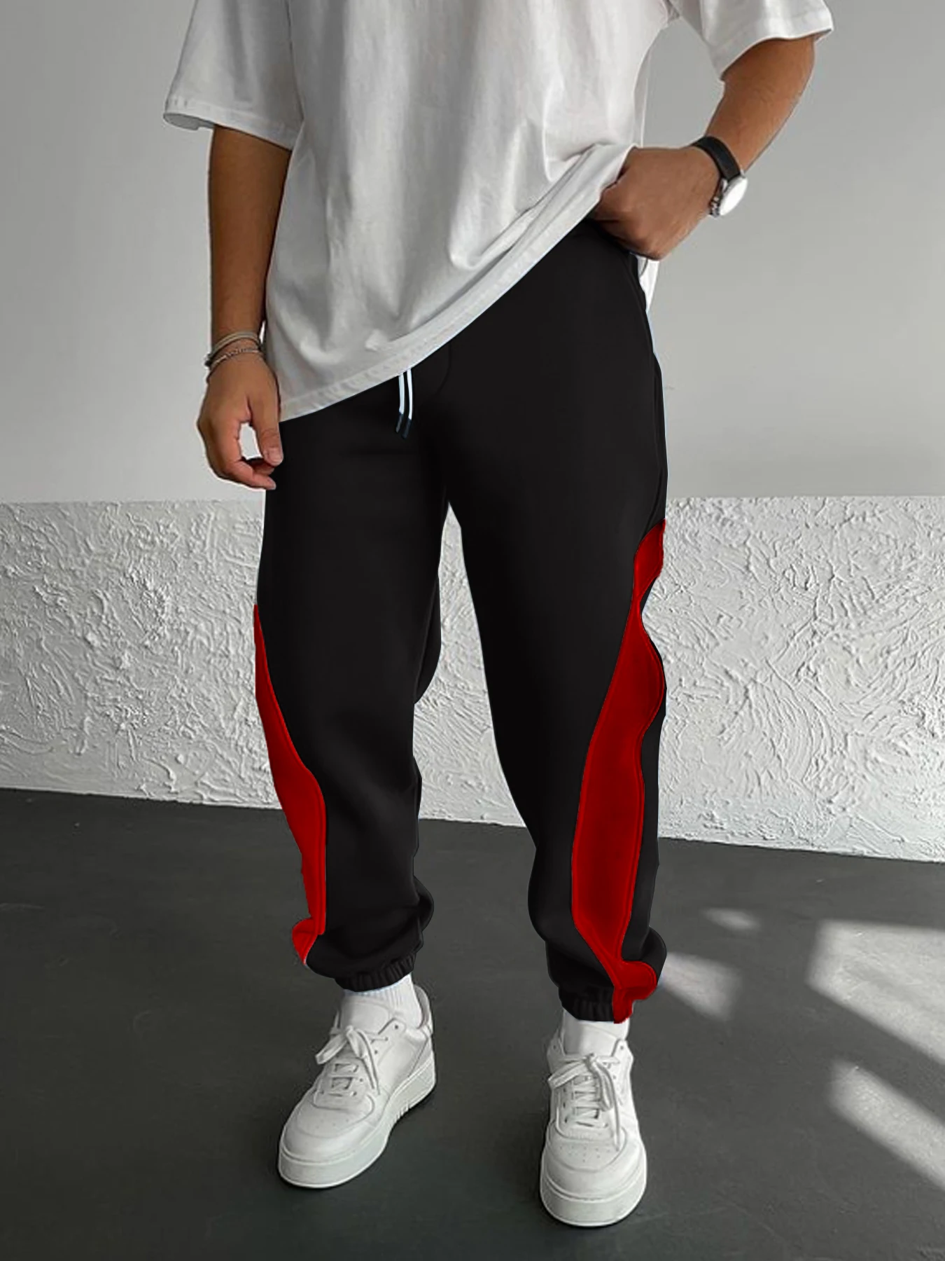 Men\'s casual sports color pants spring and autumn jogging pants