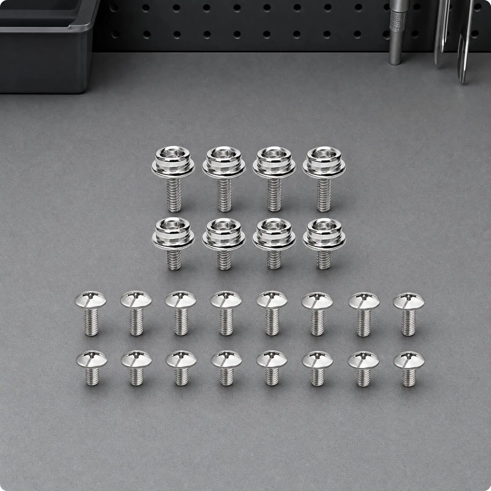 Face Guard Mounting Screws Kit Stainless Steel 24pcs Helmet Visor Fasteners for Sports Mask Replacement Hardware Repair