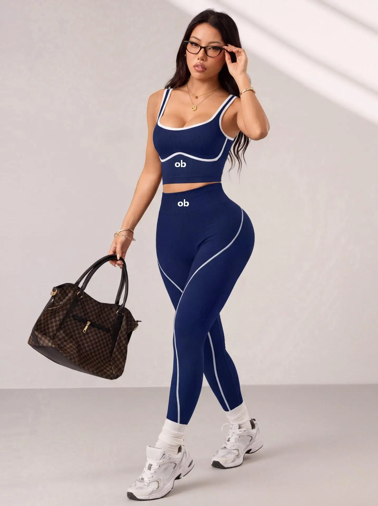 2026 New Model Seamless Yoga Long Pants Set - Women's Fitness and Exercise Set - Yoga Top - High-Waisted Peach-Buttock Long Pant