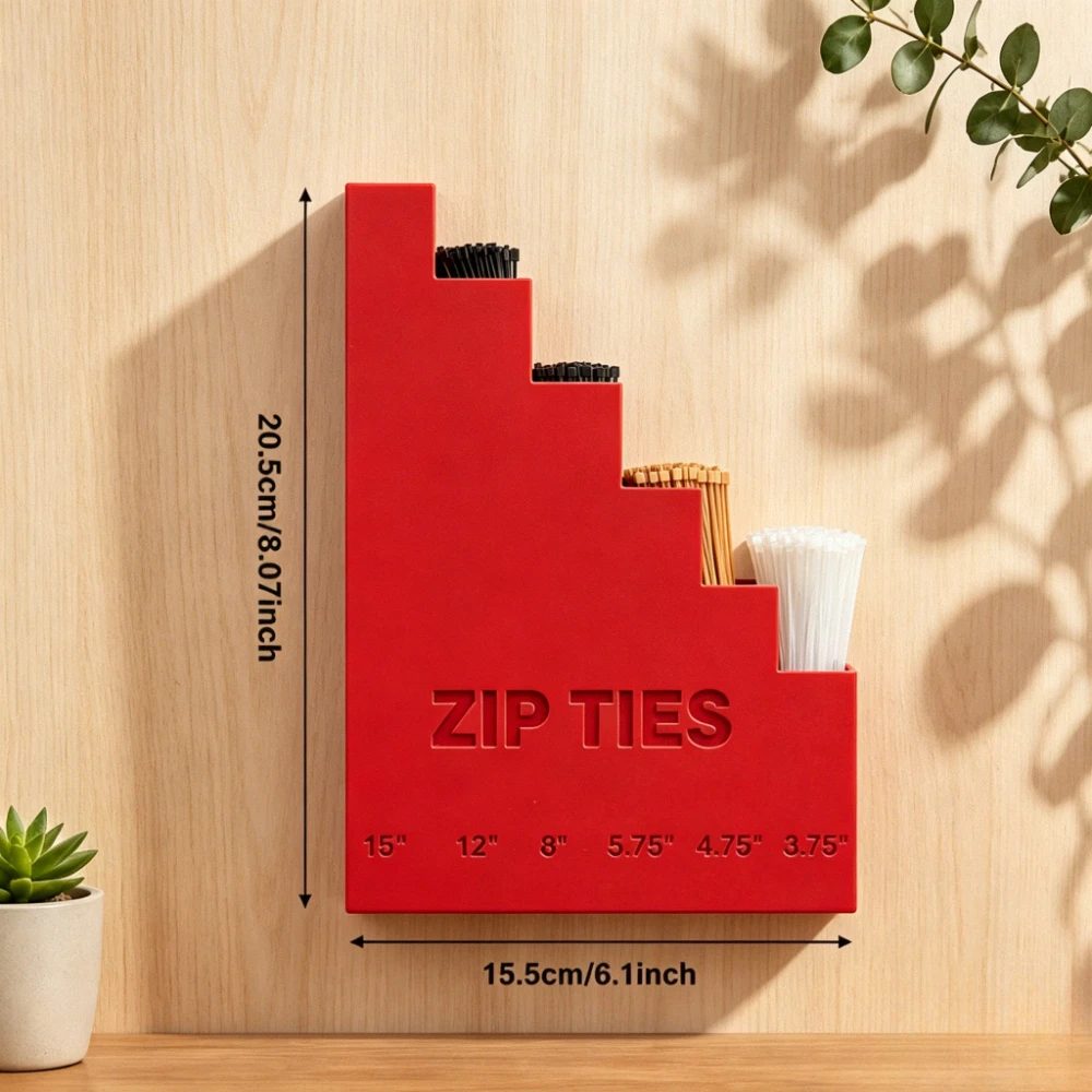 1 Storage Rack for Cable Ties, Wall-mounted Heavy-duty Hook-type Cable Tie Holder, Multi-layer Durable Hanging Rack