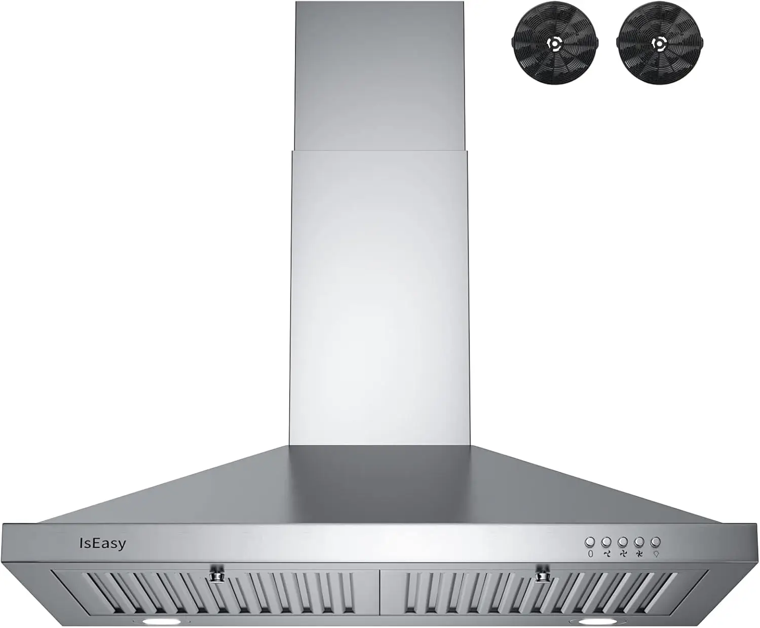 Wall Mount Vent Hood  with  Convertible Ductless Kitchen Hood in Stainless Steel