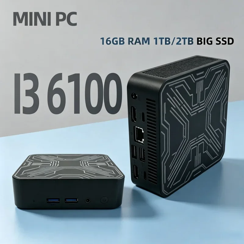Slim Carry 2026 New Mini Laptop Core i3 6100 8/16GB RAM Fast SSD 4K WiFi6 BT5.2 Home Study Office Computer
