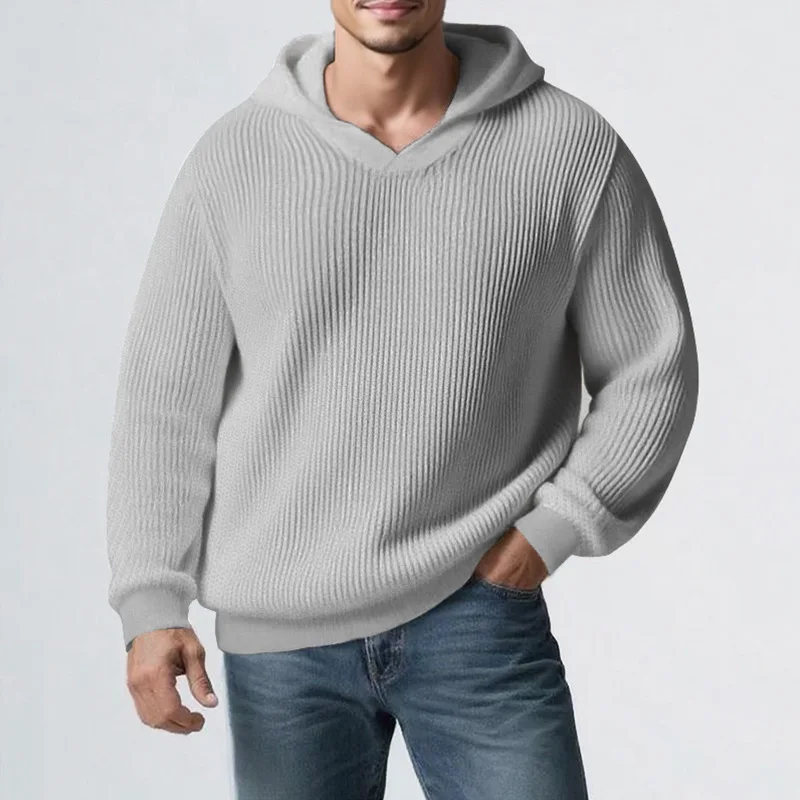 سترة رجالية كبيرة الحجم للخريف والشتاء، بلوفر بقلنسوة، سترة رياضية كاجوال، هدية له #3