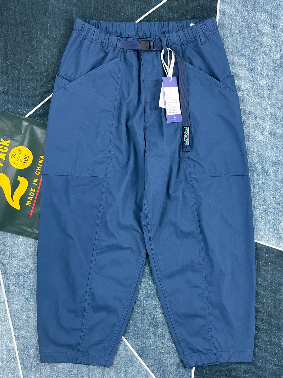 Summer Lightweight Japanese Loose-Fit Slightly Tapered Cropped Trousers for Men Casual Harem Straight Ankle Length Cargo Pants