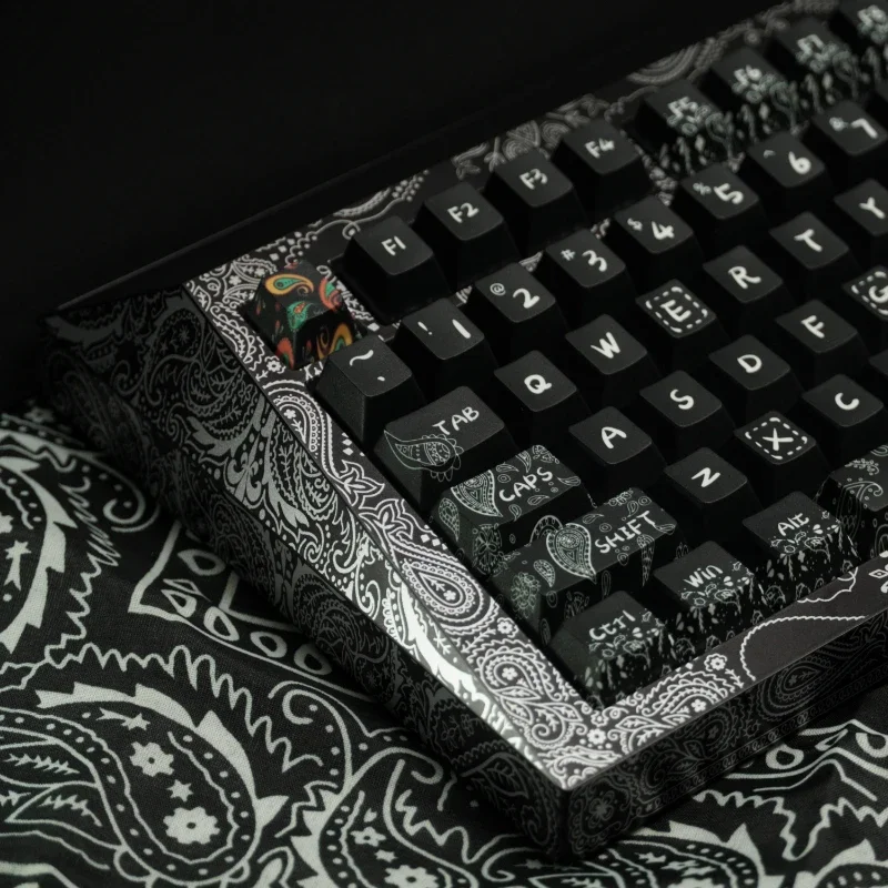 

Mifuny Cashew Flower Theme Keycap Sets PBT Sublimation Custom Keyboard Keycap Black/white Mechanical Keyboard Handmade Keycap