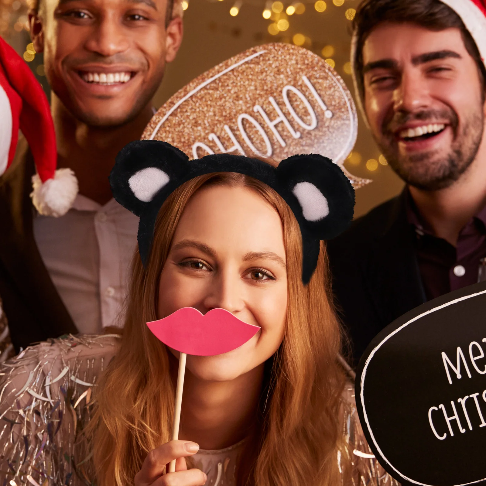 

2 шт., повязка на голову с медвежьими ушками, обруч для волос с ушками мыши, милый праздничный аксессуар для вечеринки, удобный материал, регулируемый подходит для женщин и девочек