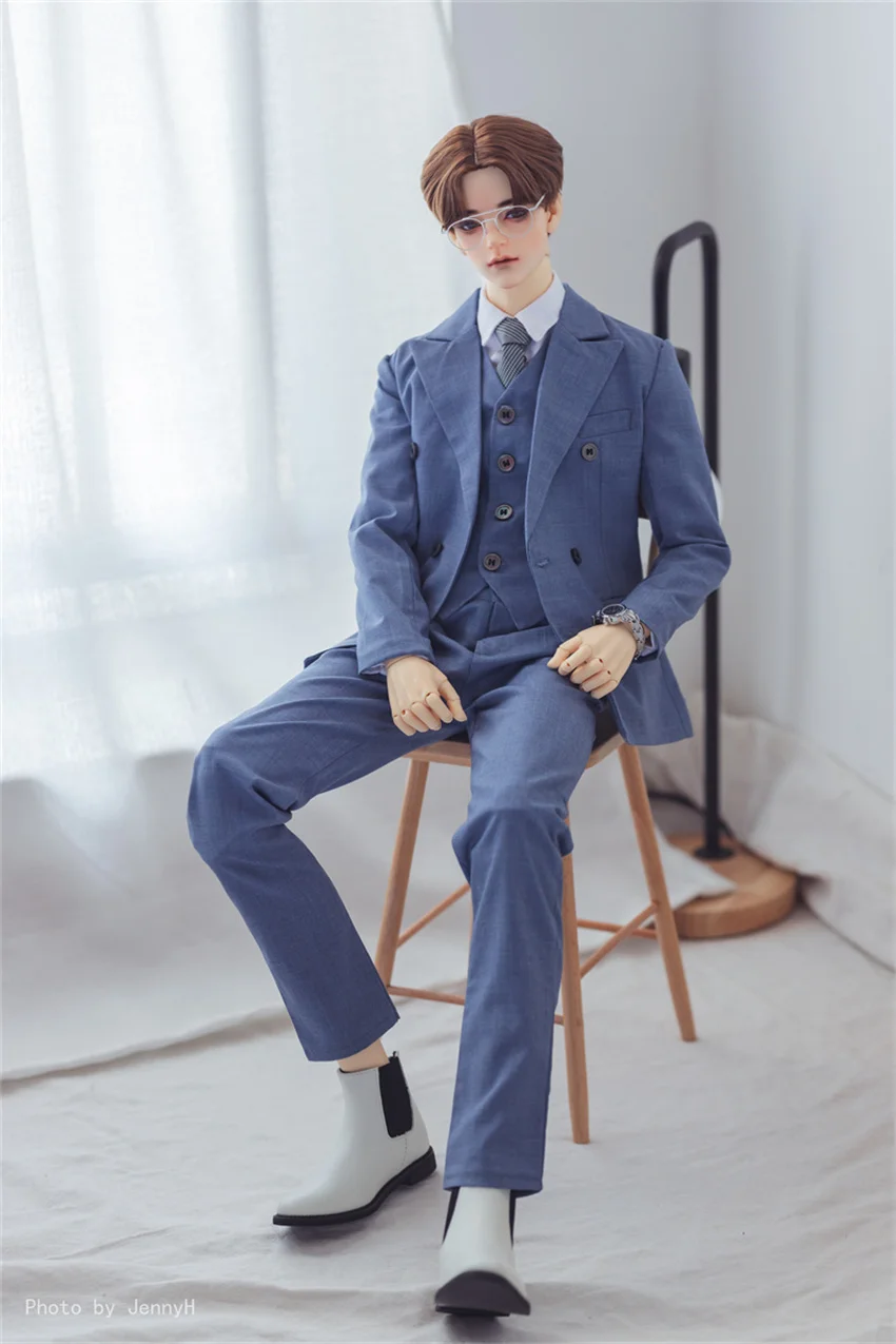 

Одежда для кукол BJD, игрушки для мальчиков ID75/68, костюм, тонкая однотонная рубашка, синий, красный, красивый, повседневный, комплект из четырех предметов, подарки, аксессуары для кукол