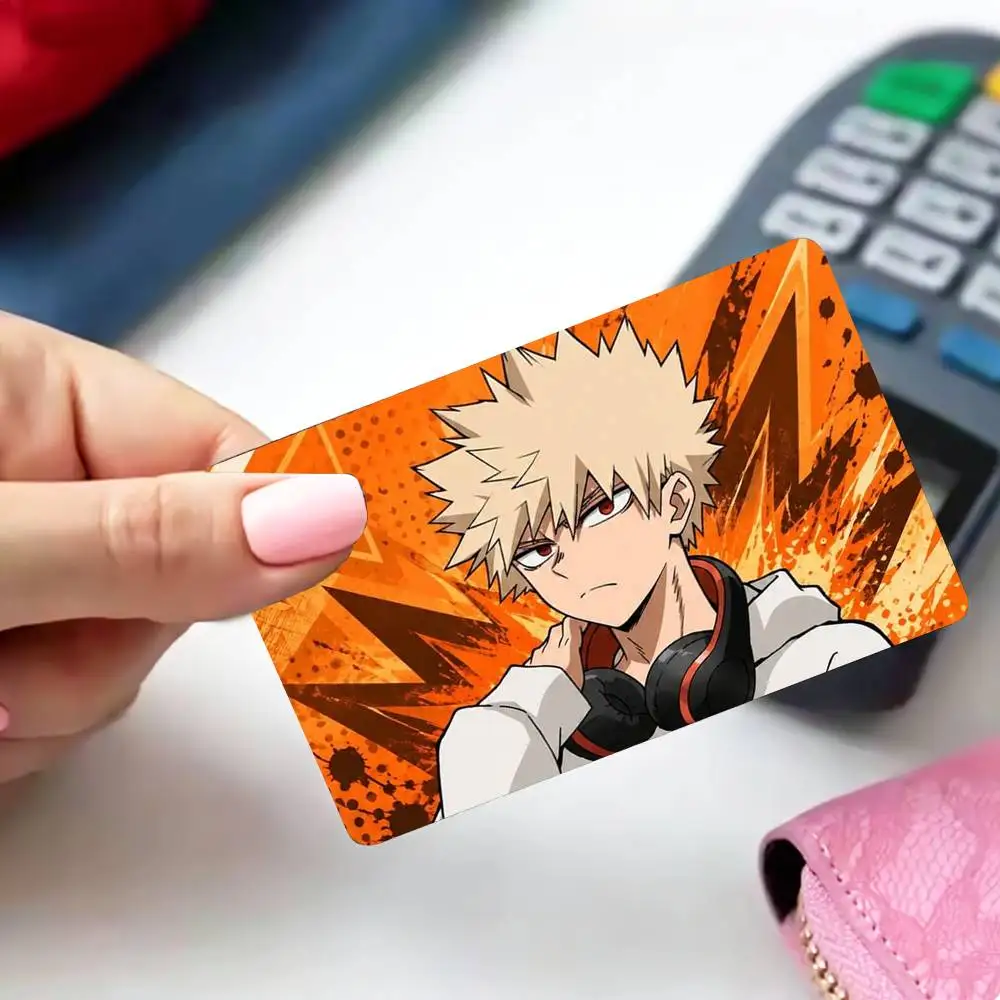 Katsuki B-Bakugo My Hero Academia 4pcs 1Set Card Stickers Small Waterproof Chip 4PCS Card Sticker Anti-Scratch