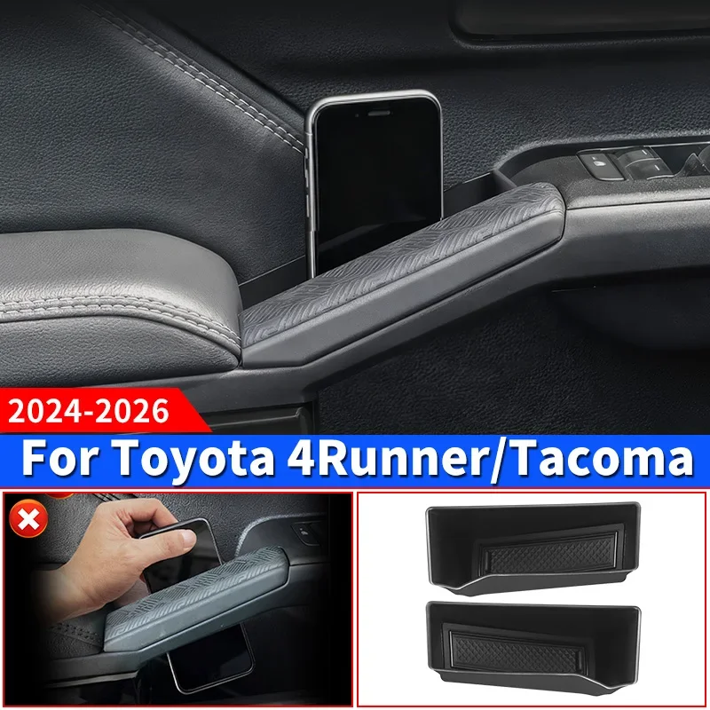 

For Toyota 2024 2025 2026 4Runner Tacoma Door Armrest Storage Box Expand Storage Custom Fit Dustproof Car Interior Accessories