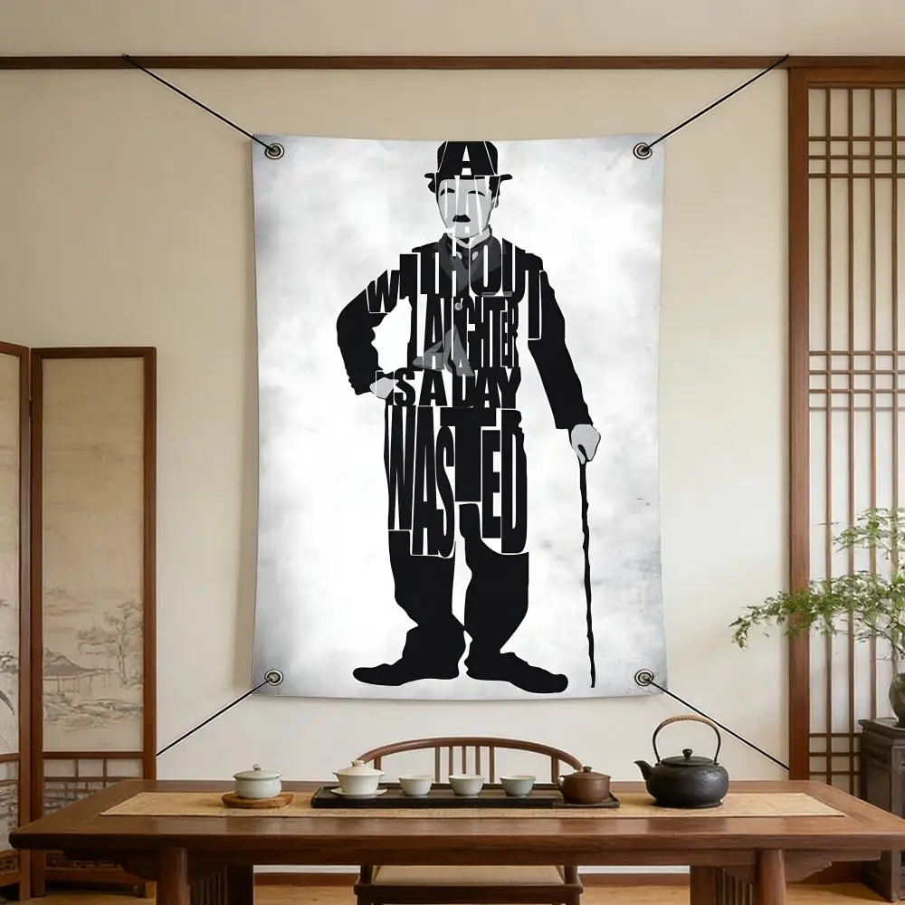 Celebrity C-Charlie C-Chaplin Flags Warm Home Flag 4 Grommets Wrinkle Free Indoor Outdoor