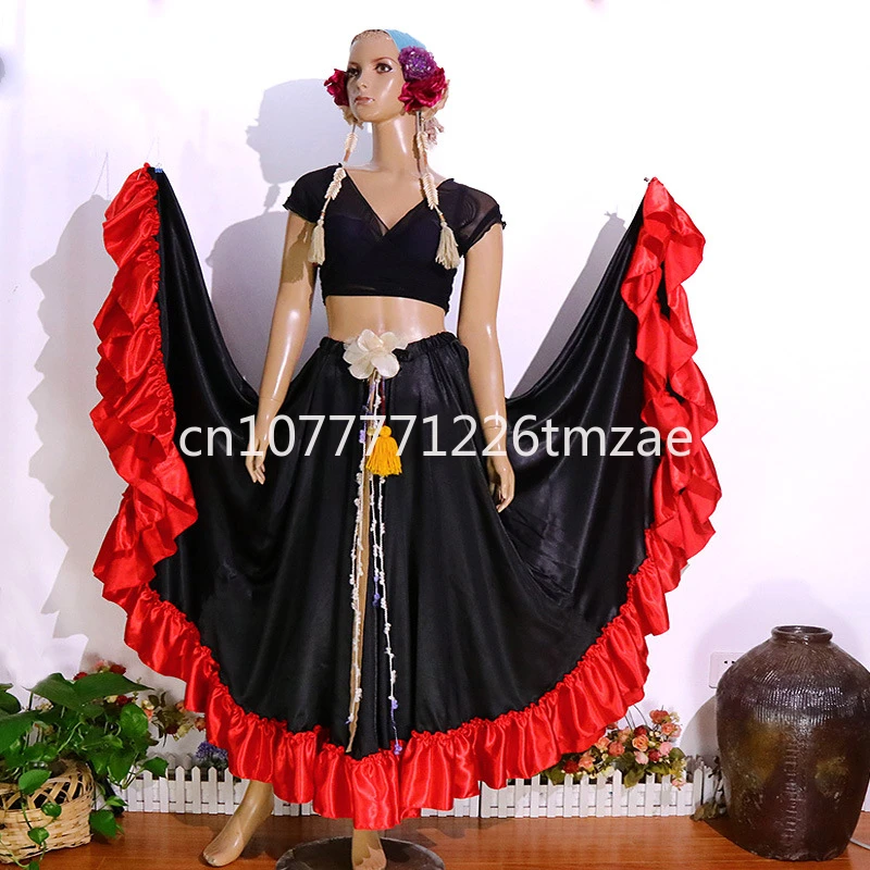 Belly Dance Costume French Snow Thick 720 Degrees Large Swing Skirt Flamenco Style FH16