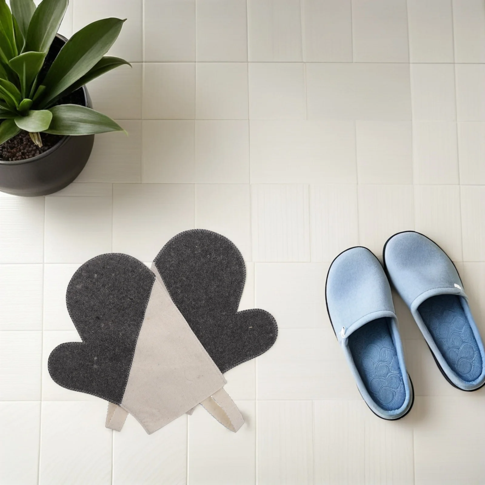 قطعتان من قفازات الساونا عالية الأداء من الصوف الطبيعي المقاوم للساونا والمنتجعات الصحية للاسترخاء المريح