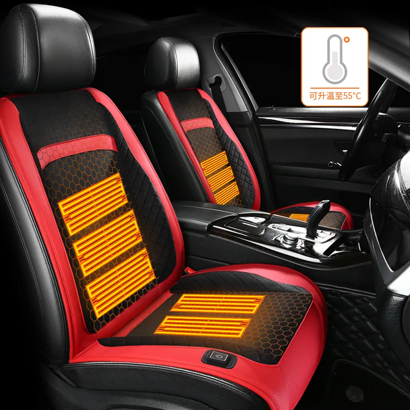 

Графеновая подушка для автомобильного сиденья с подогревом, зимняя теплая электрическая грелка 12 В 24 В для седана, внедорожника, грузовика