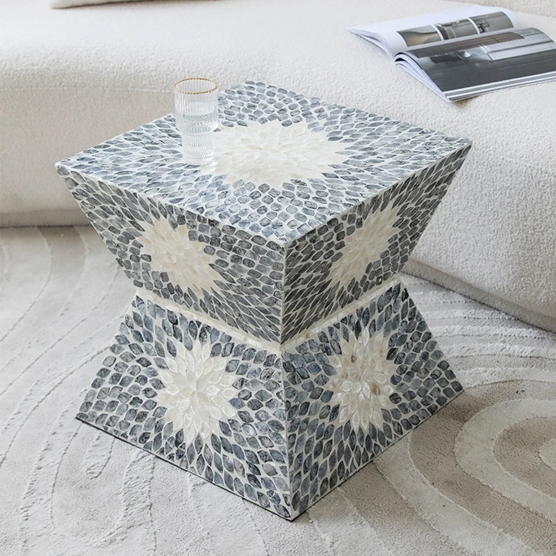 u*-Nordic Furniture, Shell Tea Creative Storage Desks, Luxury Coffee Square Edged , Bedside Table, Customized