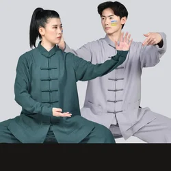 Linen And Cotton Martial Art Uniform Tai Chi Clothes Kung Fu Set Wushu Clothing For Woman Wudang Coat Man Training Clothes