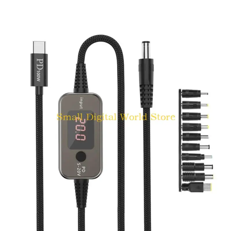

77UB PD100W Тип C к DC5.5x2,1 мм Power Cable 10 Советы разъемов Регулируемый выход