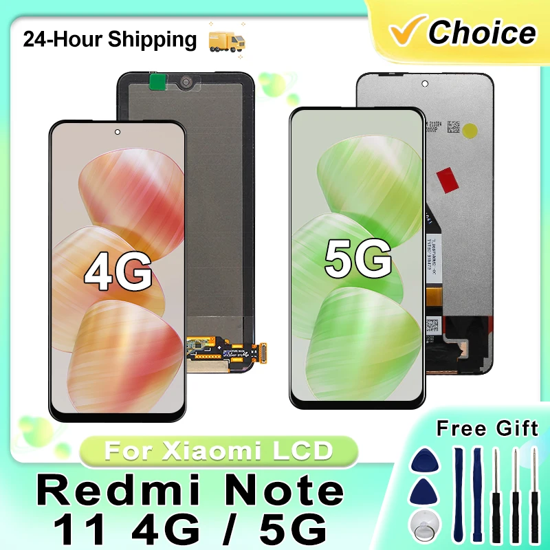 AMOLED For Xiaomi Redmi Note 11 5G 21091116AC LCD For Global Redmi