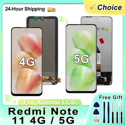 AMOLED For Xiaomi Redmi Note 11 5G 21091116AC LCD For Global Redmi Note 11 4G LCD Touch Screen 2201117TL Display Replace Parts